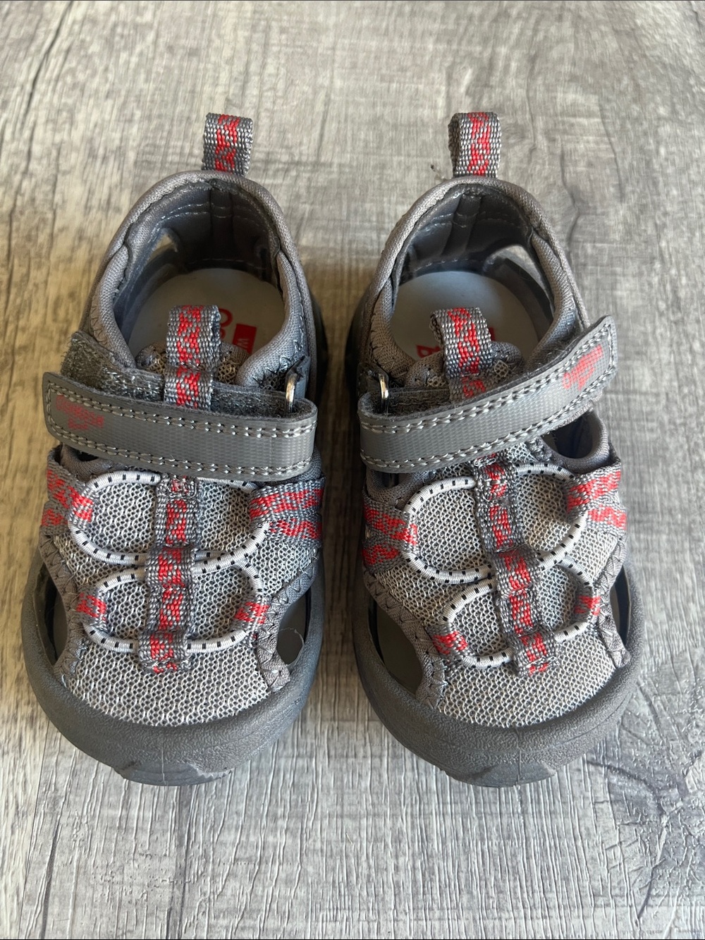 OshKosh B'gosh Grey and Red Active Toddler Sandals